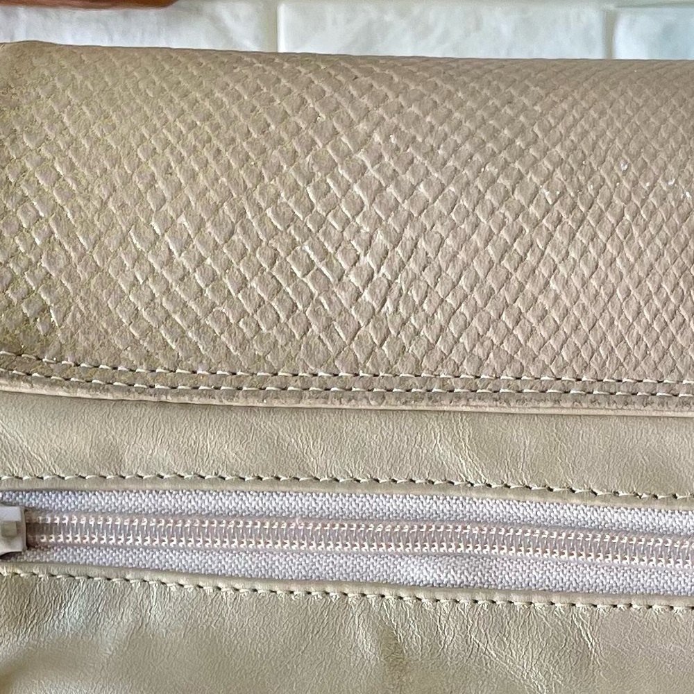 Vintage Bags By Pinky Genuine Leather Shimmer Snakeskin Bag Metal Lizard Clasp - Picture 9 of 15